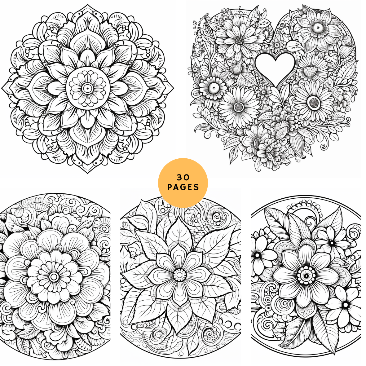 Floral mandalas printable coloring book for mandala lovers â waiting for colors