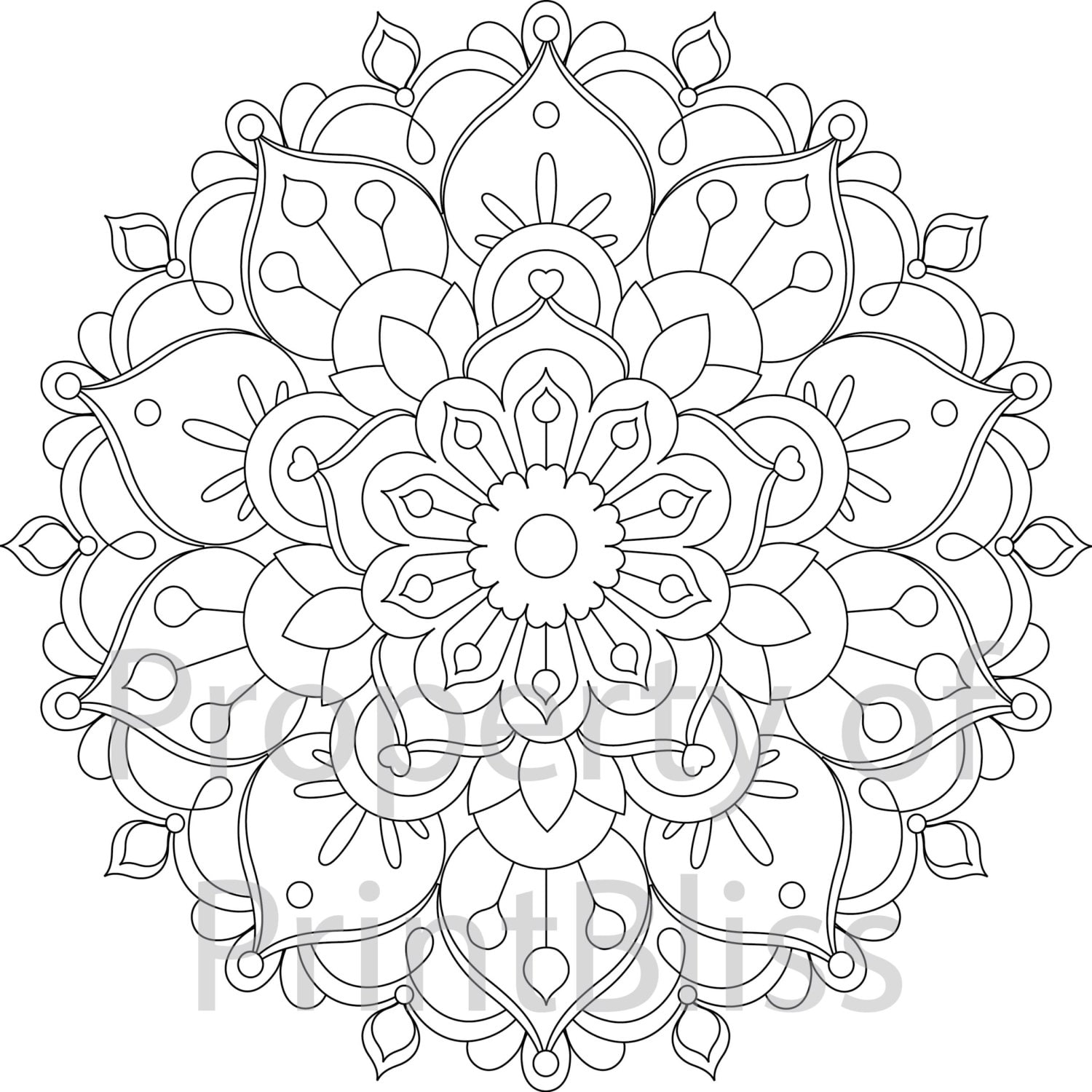 Flower mandala printable coloring page