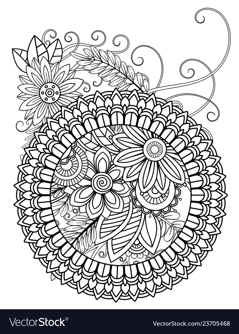 Mandala adult coloring pages royalty free vector image