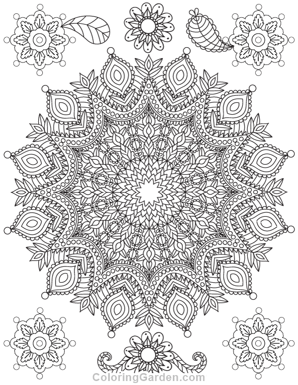 Mandala adult coloring page