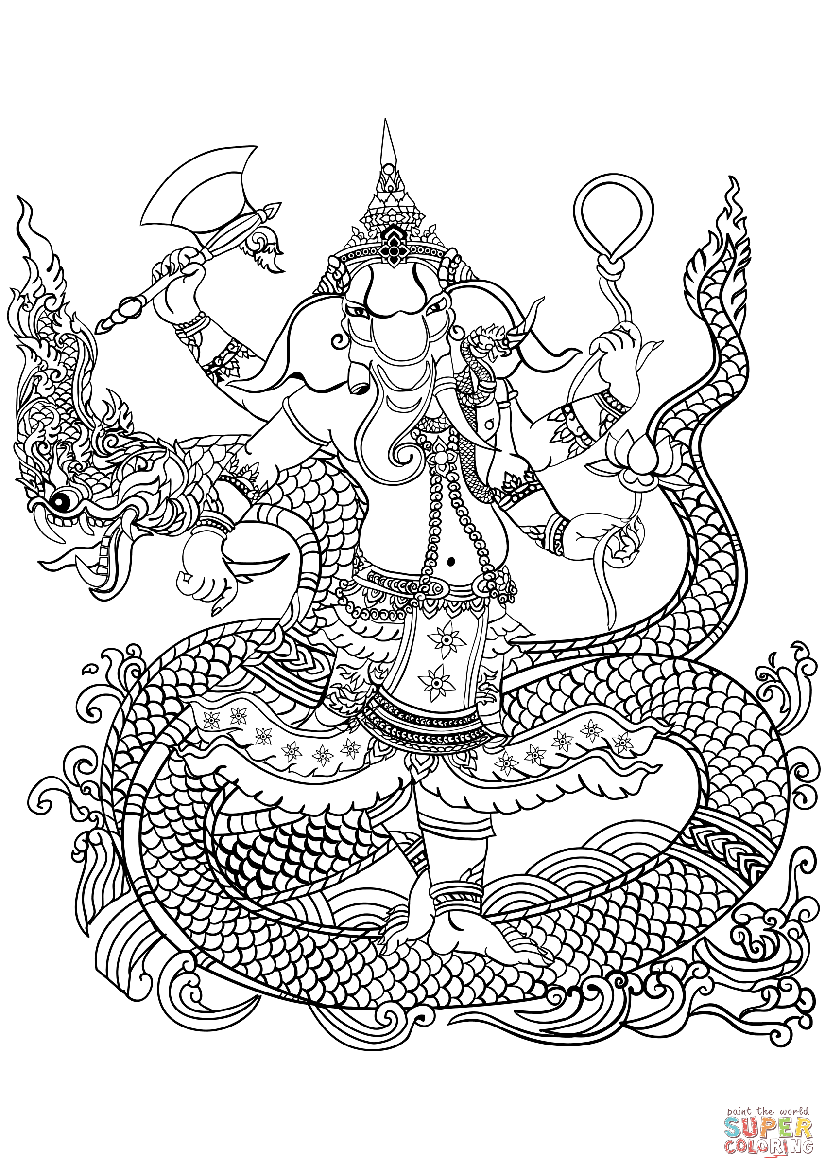 Ganesha coloring page free printable coloring pages