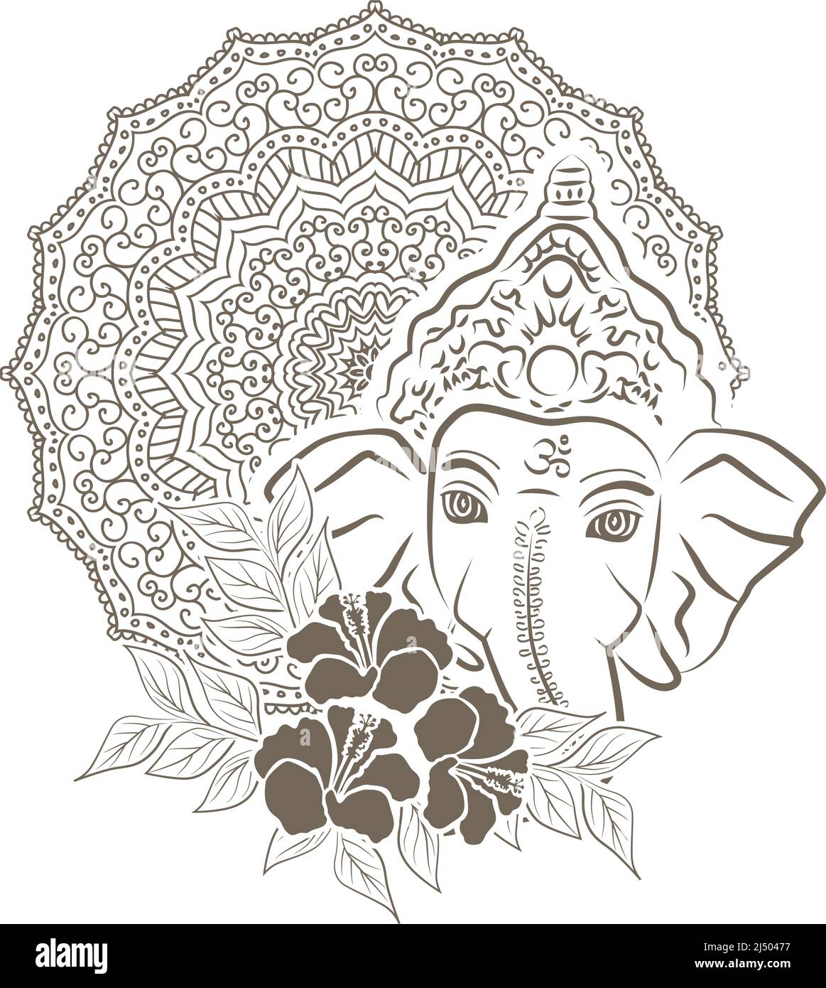 Ganesha mandala cut out stock images pictures