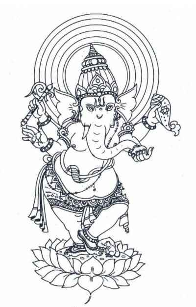 Ganesha coloring pages hindu mommy