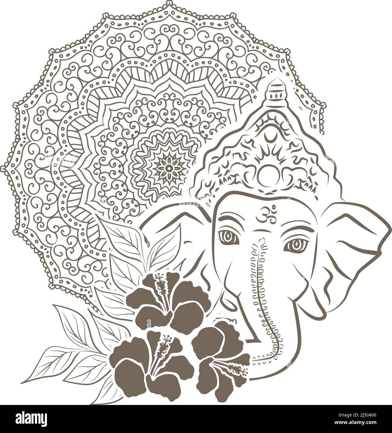 Ganesha mandala cut out stock images pictures