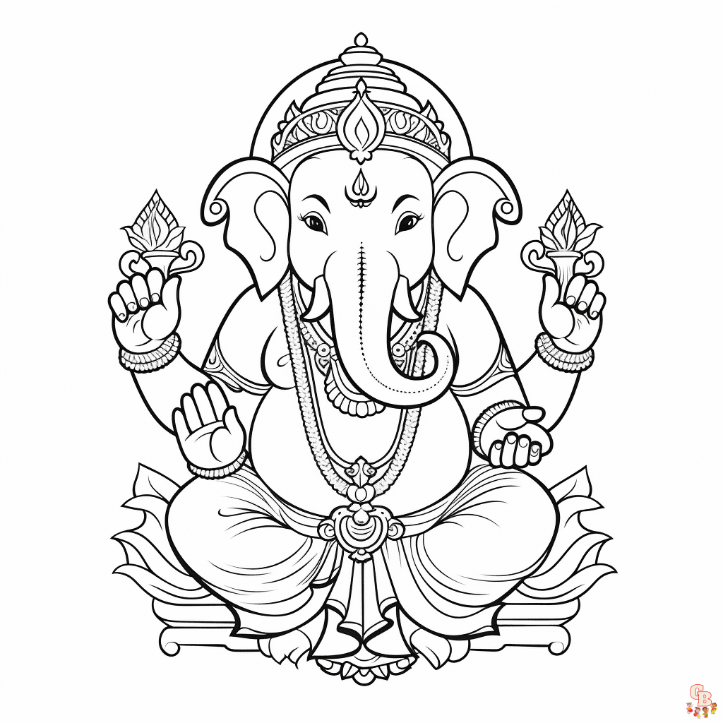 Printable ganesha coloring pages free for kids and adults