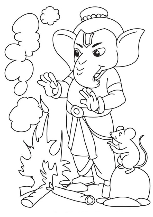 Coloring pages lord ganesha coloring sheet for kids