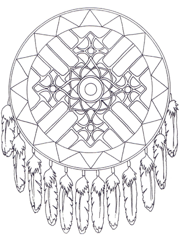 Native american dreamcatcher mandala