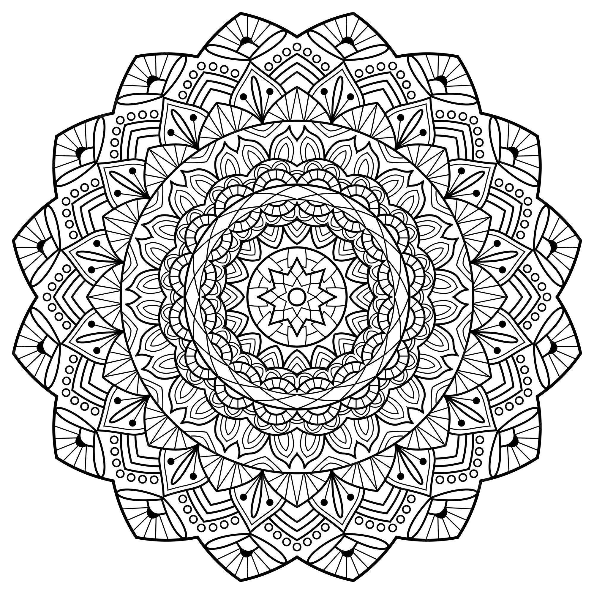 Premium vector coloring book pages mandala indian antistress medallion