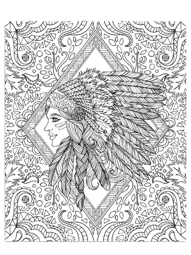 Native american coloring pages for adults