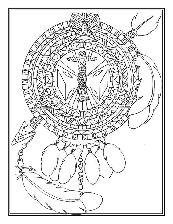 Printable digital download native american mandala adult