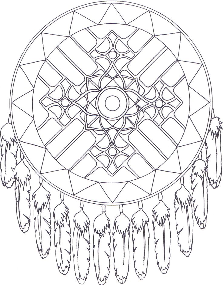 Native american dreamcatcher mandala coloring page free printable coloring pages dream catcher coloring pages mandala coloring books mandala coloring pages