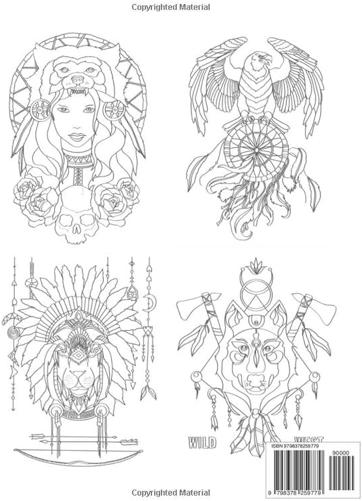 Native american coloring book for adults amazing single