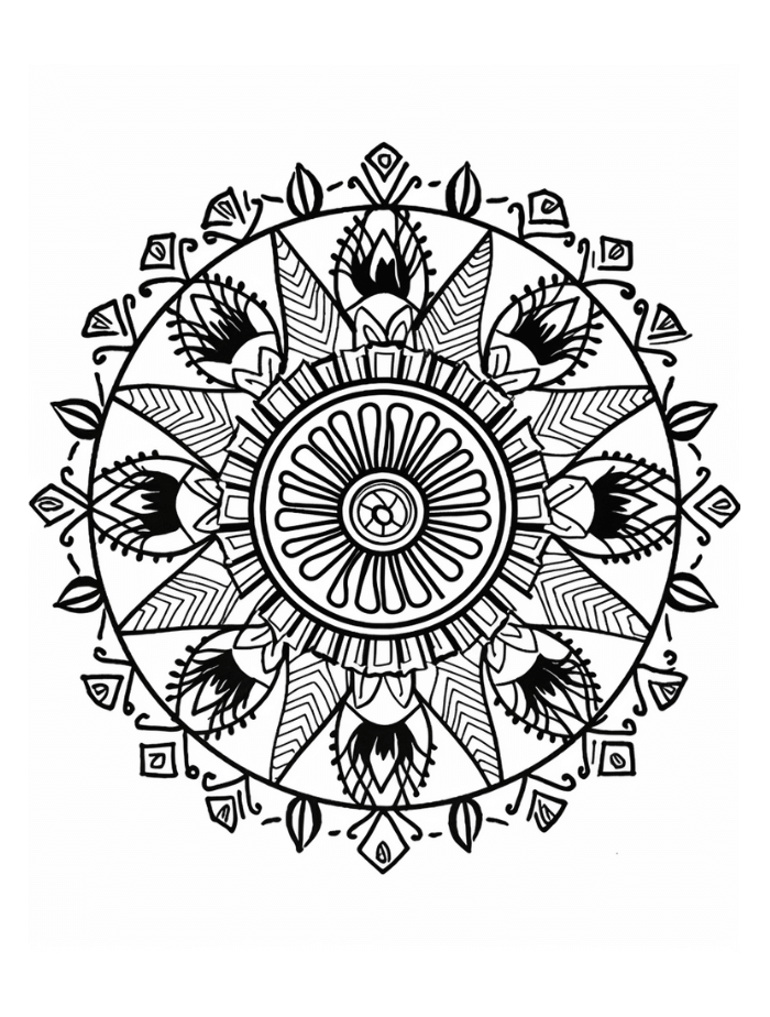 Mandala coloring pages hue therapy