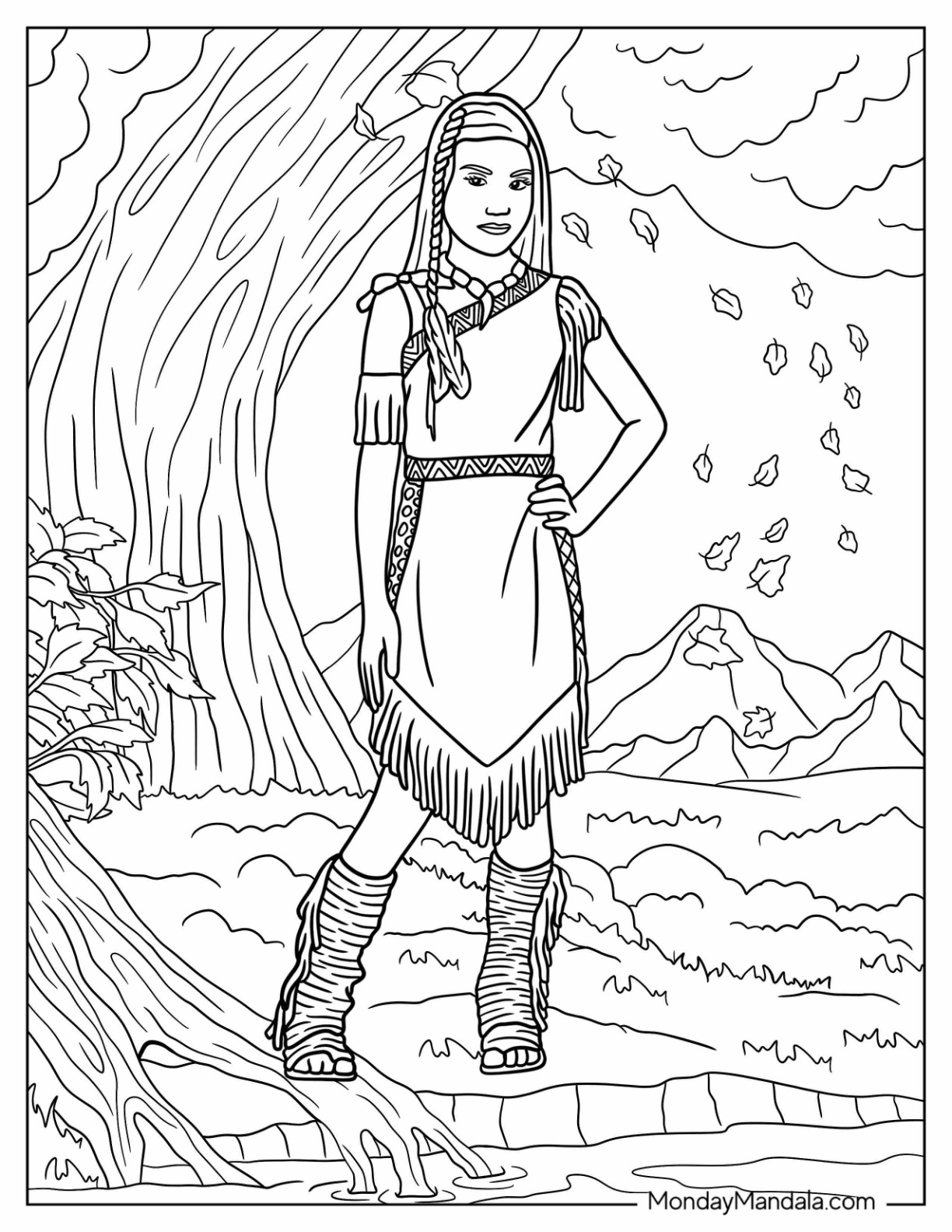 Native american coloring pages free pdf printables