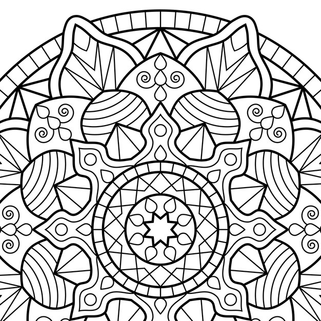 Premium vector coloring book pages mandala indian antistress medallion