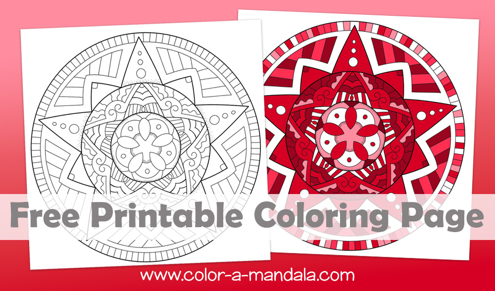 Star mandala coloring page m