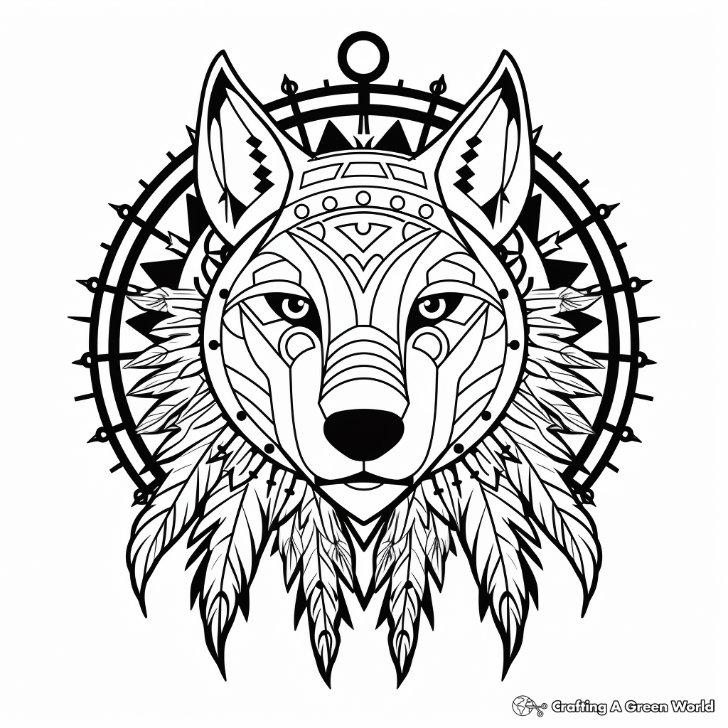 Wolf mandala coloring pages