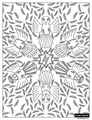 Birdies mandala coloring page