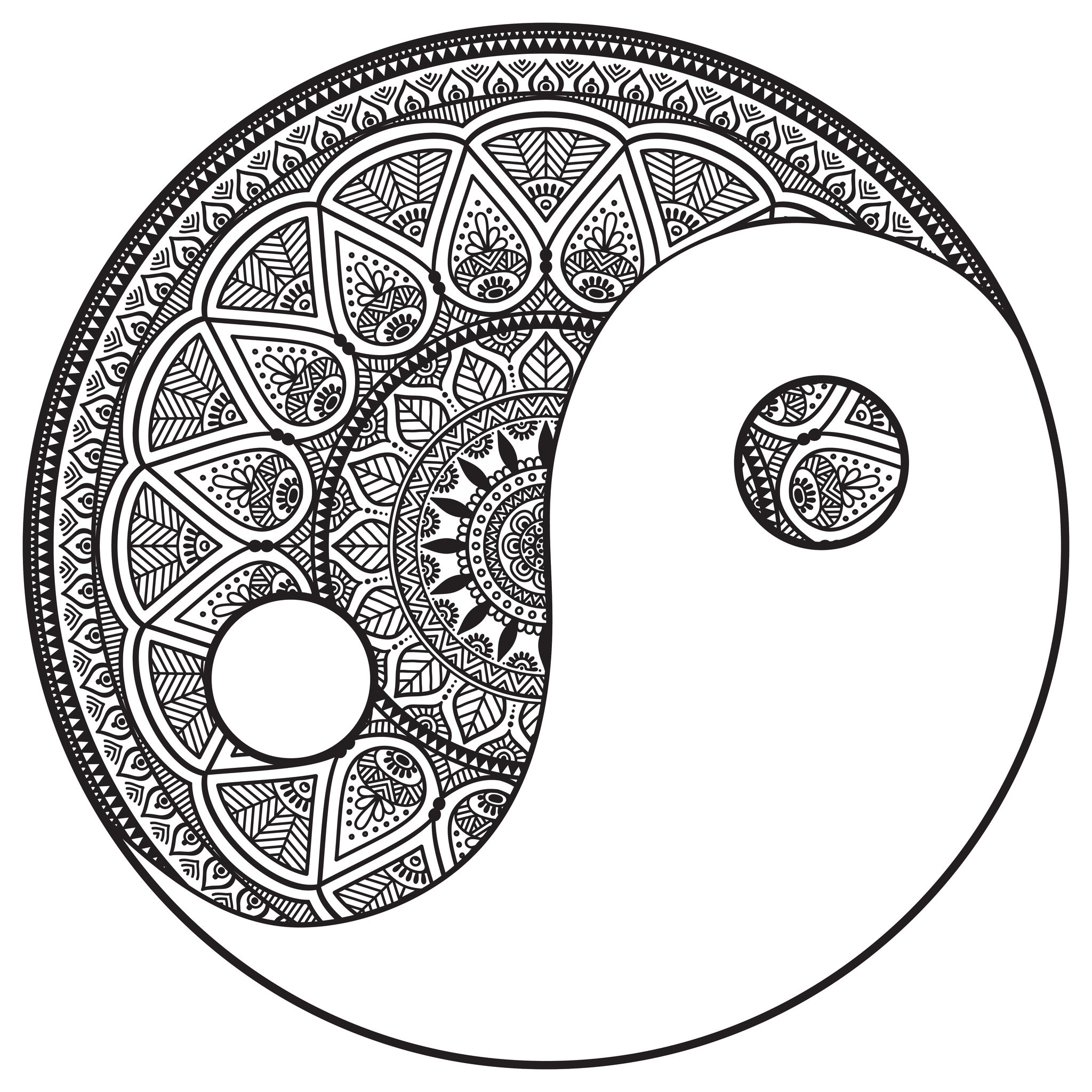 Zen mandala inspired by the yin and yang symbol by snezh