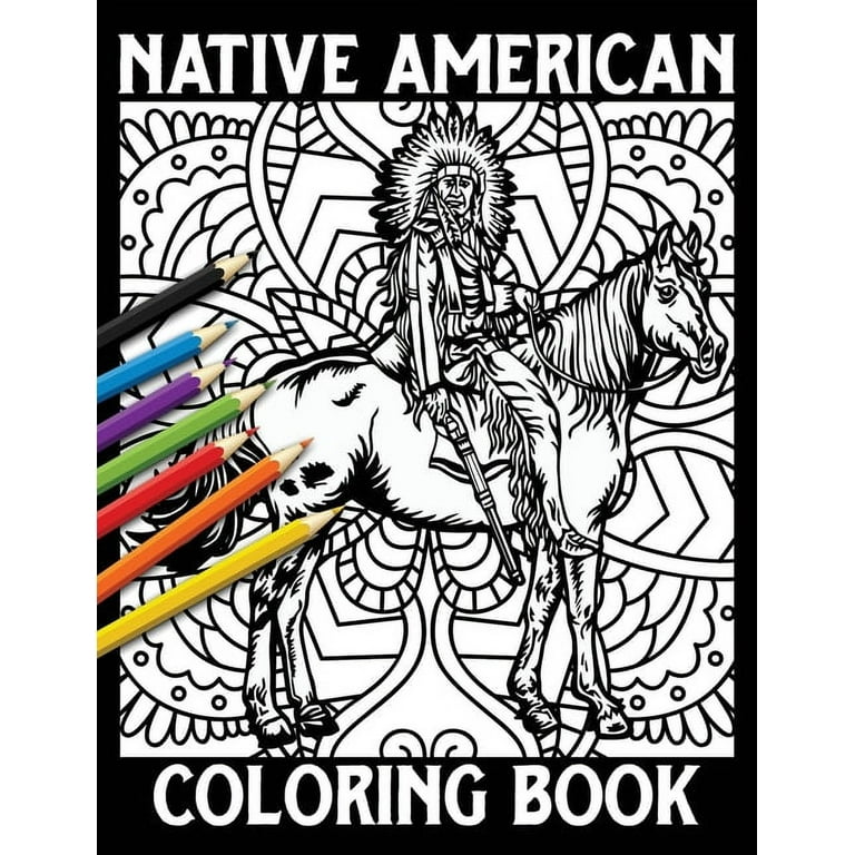 Native american coloring book first nations designs to color for relaxation and meditation