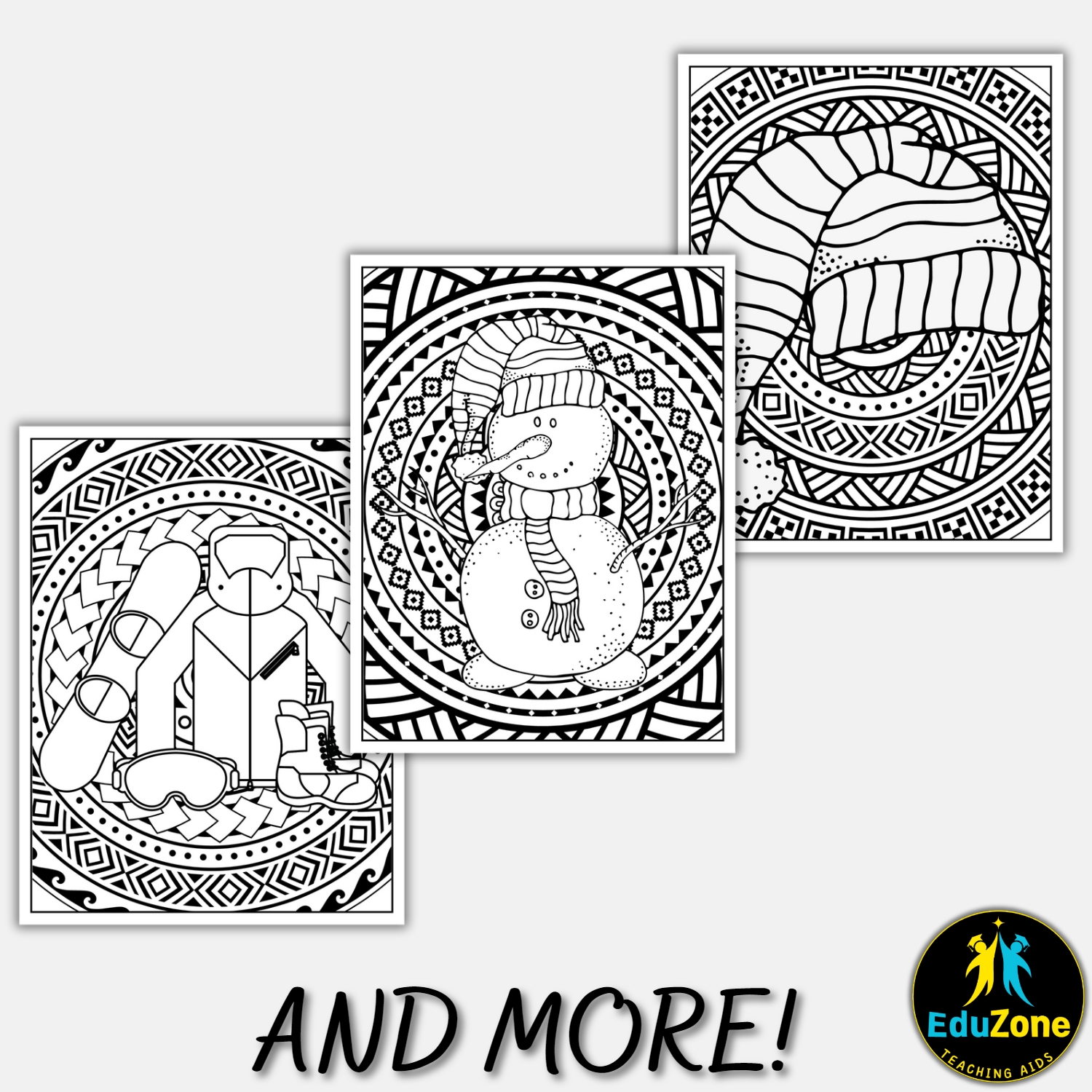 Printable winter mandala coloring pages