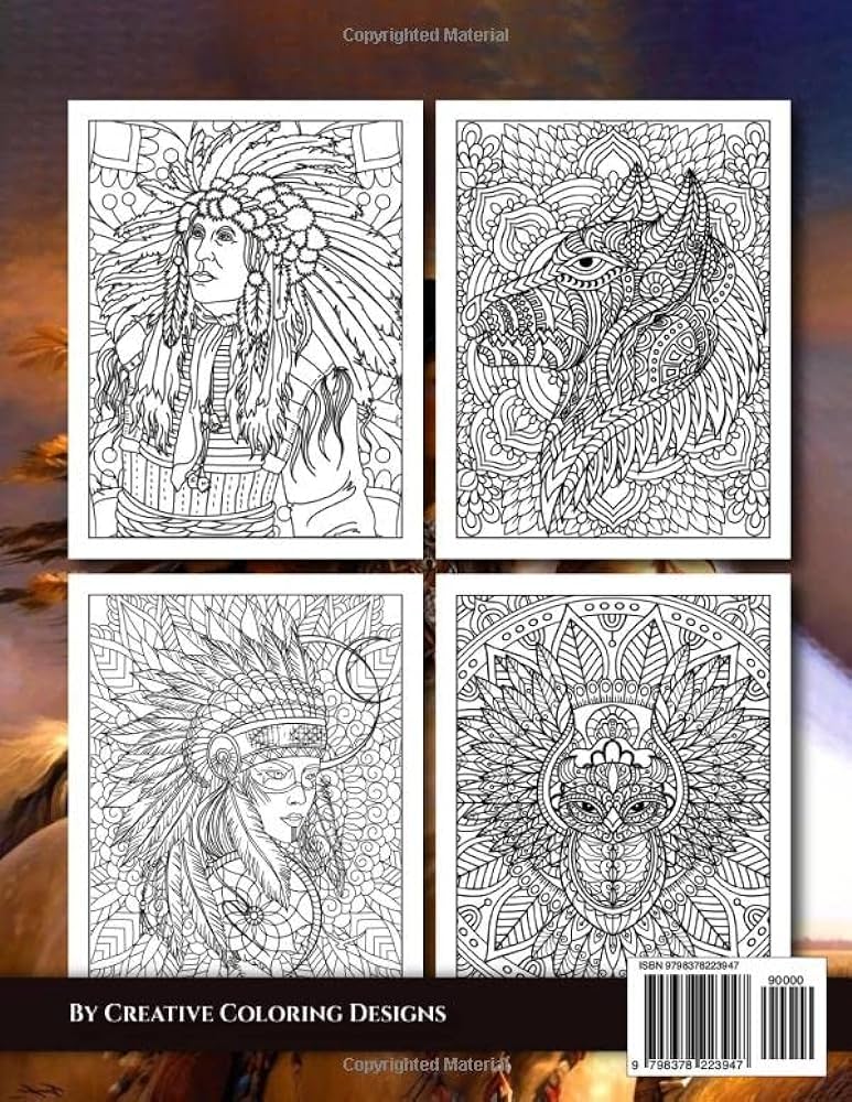 Native american indian art by designs creative coloring