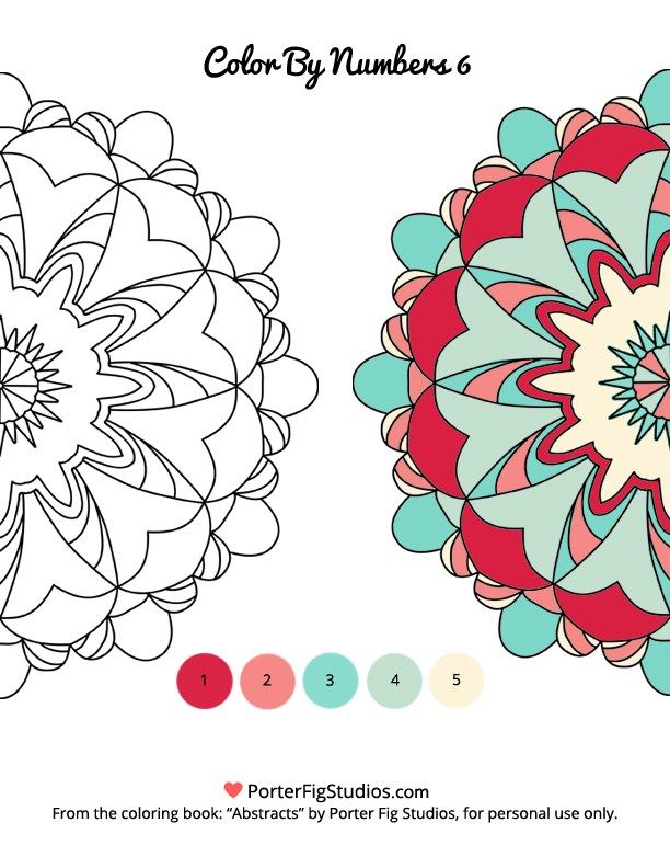 Free mandala coloring page color by numbers