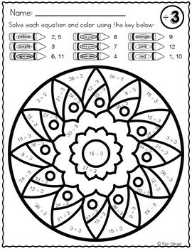 Division color by number mandala coloring pages volume by kim heuer