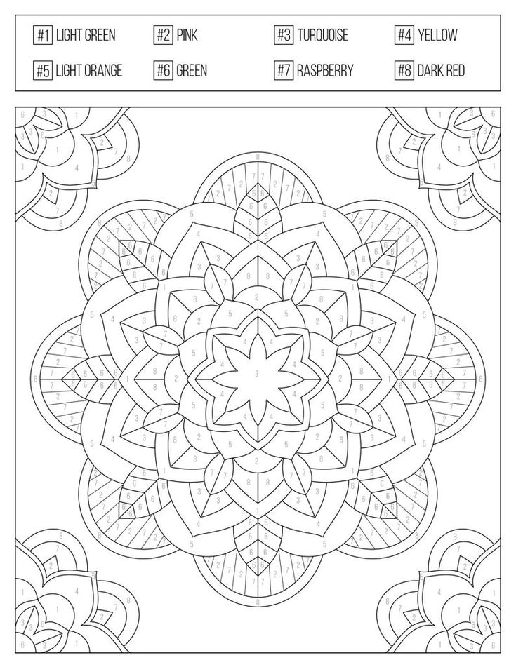 Color by numbers printable coloring book for adults teens etsy