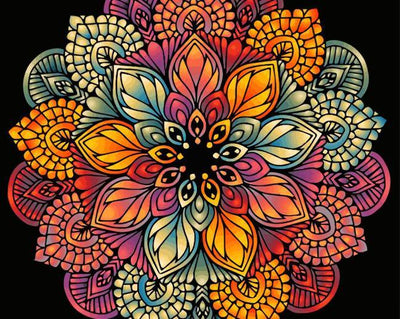 Colorful mandala art paint by numbers kit for sale