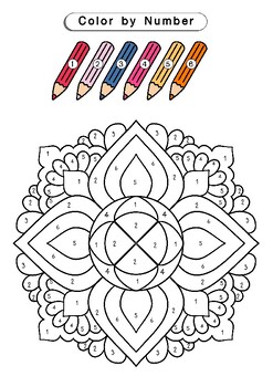 Mandala color by number