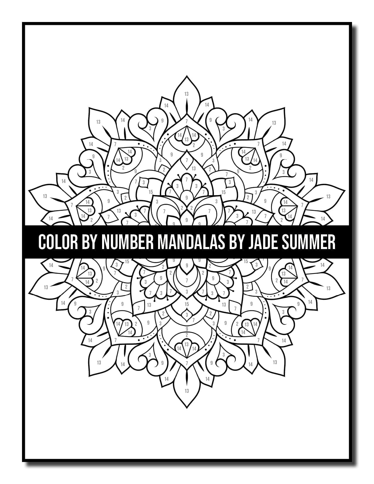 Color by number mandalas coloring book jade summer