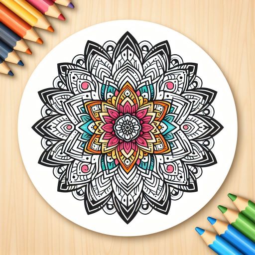 Mandala color by number book