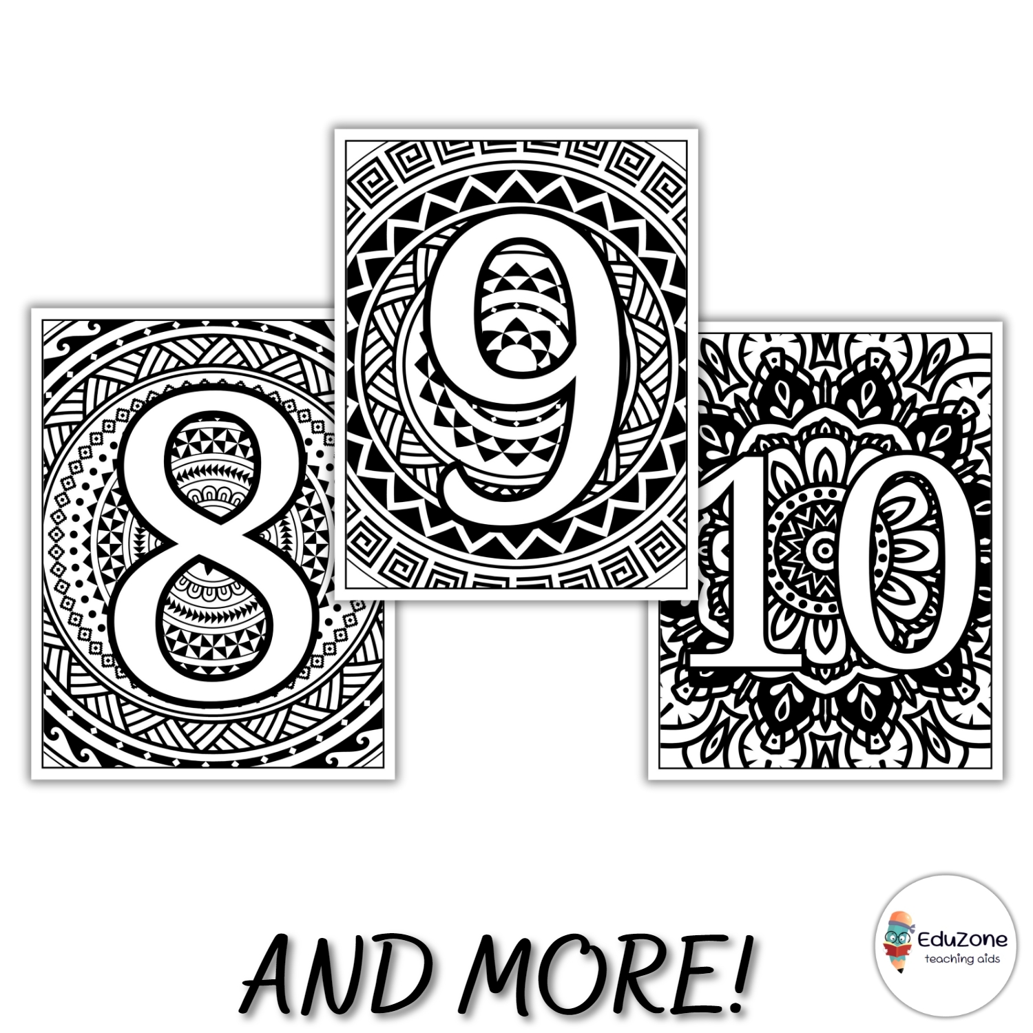 Learn numbers with mandala coloring pages relaxing printable