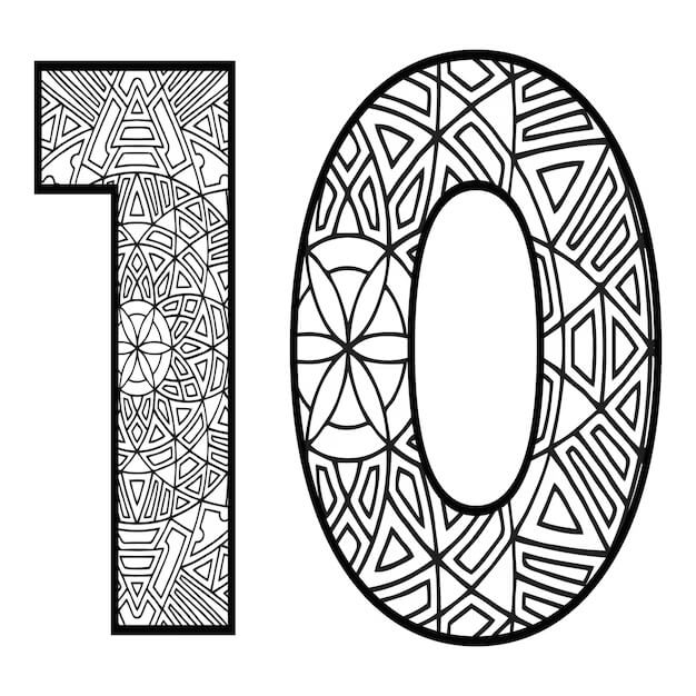 Mandala ten coloring page coloring page