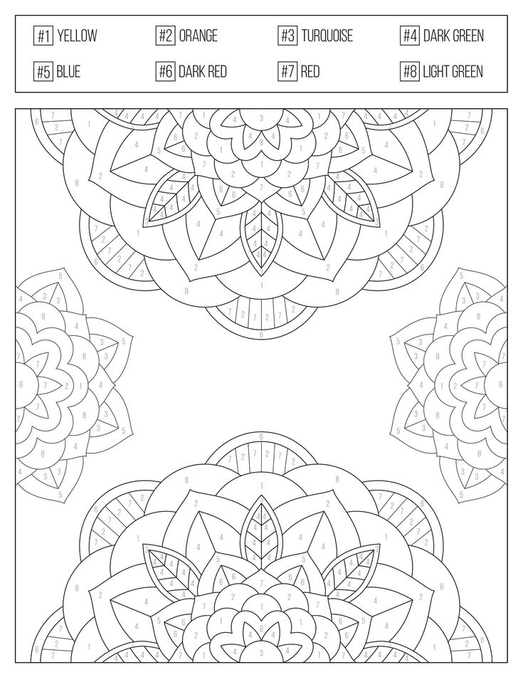 Color by numbers printable coloring book for adults teens etsy