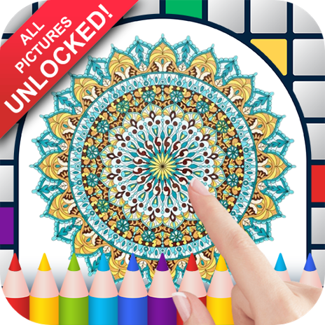 Mandala art color by number