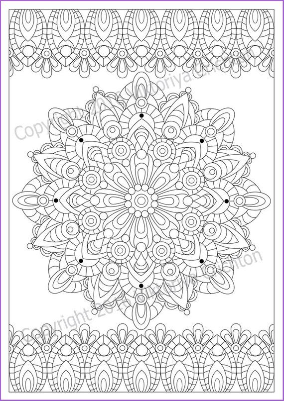 Mandala coloring page for adult pdf and jpeg doodle