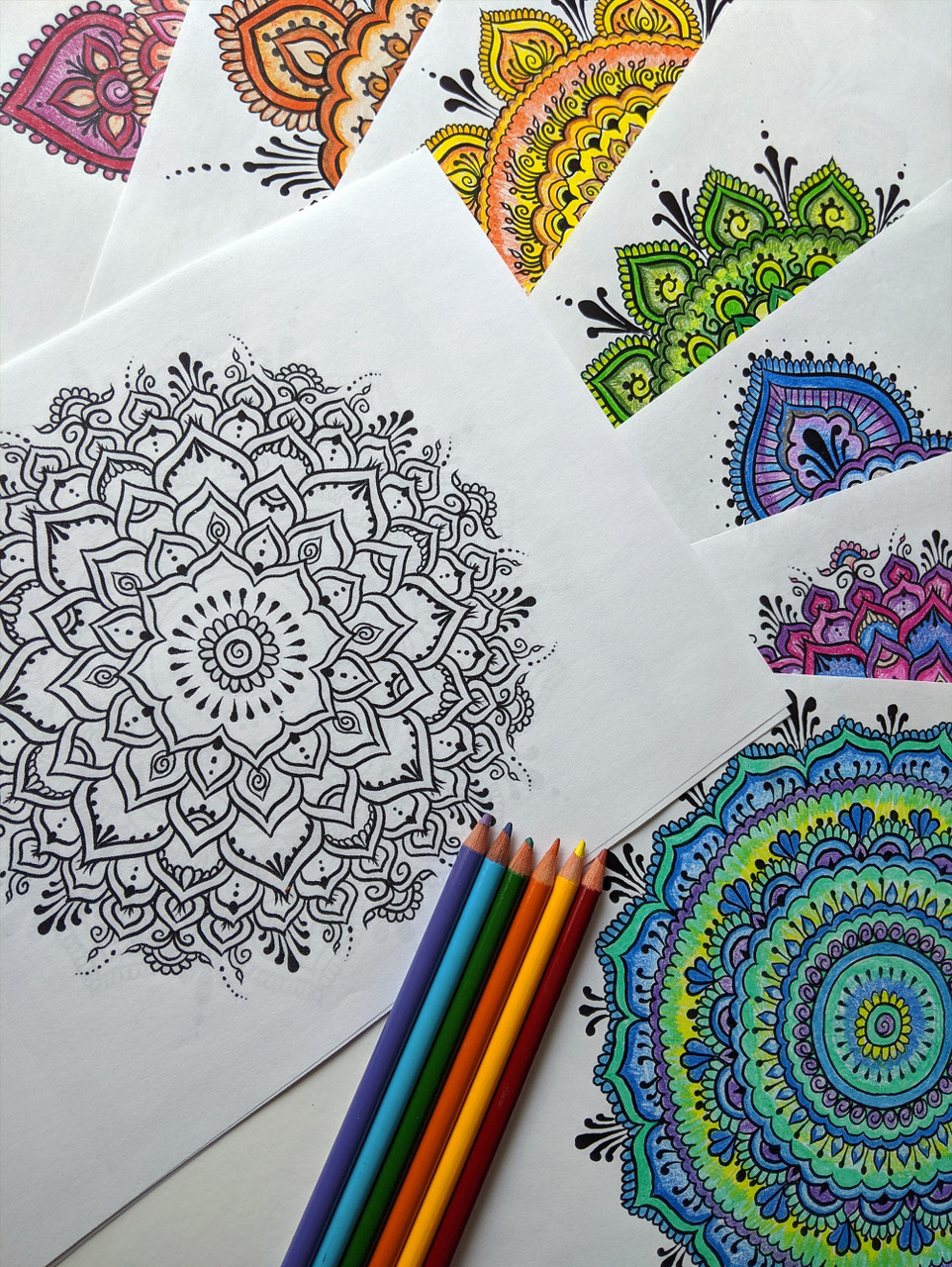 Chakra mandala coloring set