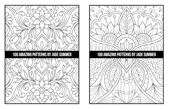 Mandala coloring pages amazing patterns adult coloring book by jade summer digital coloring pages printable pdf download