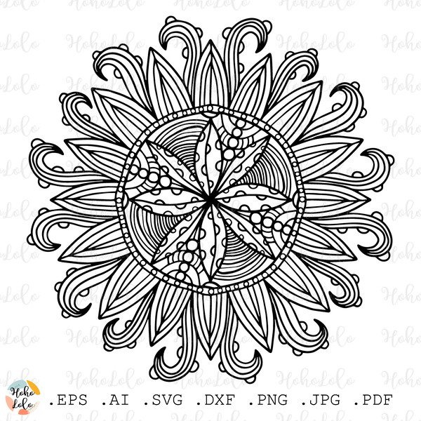 Floral mandala coloring page pdf floral mandala pattern svg