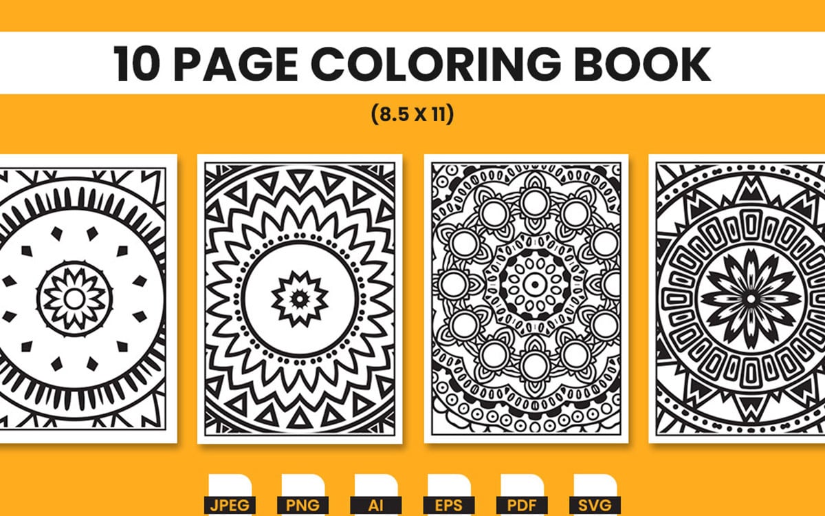 Mandala design adult coloring pages for kdp interior