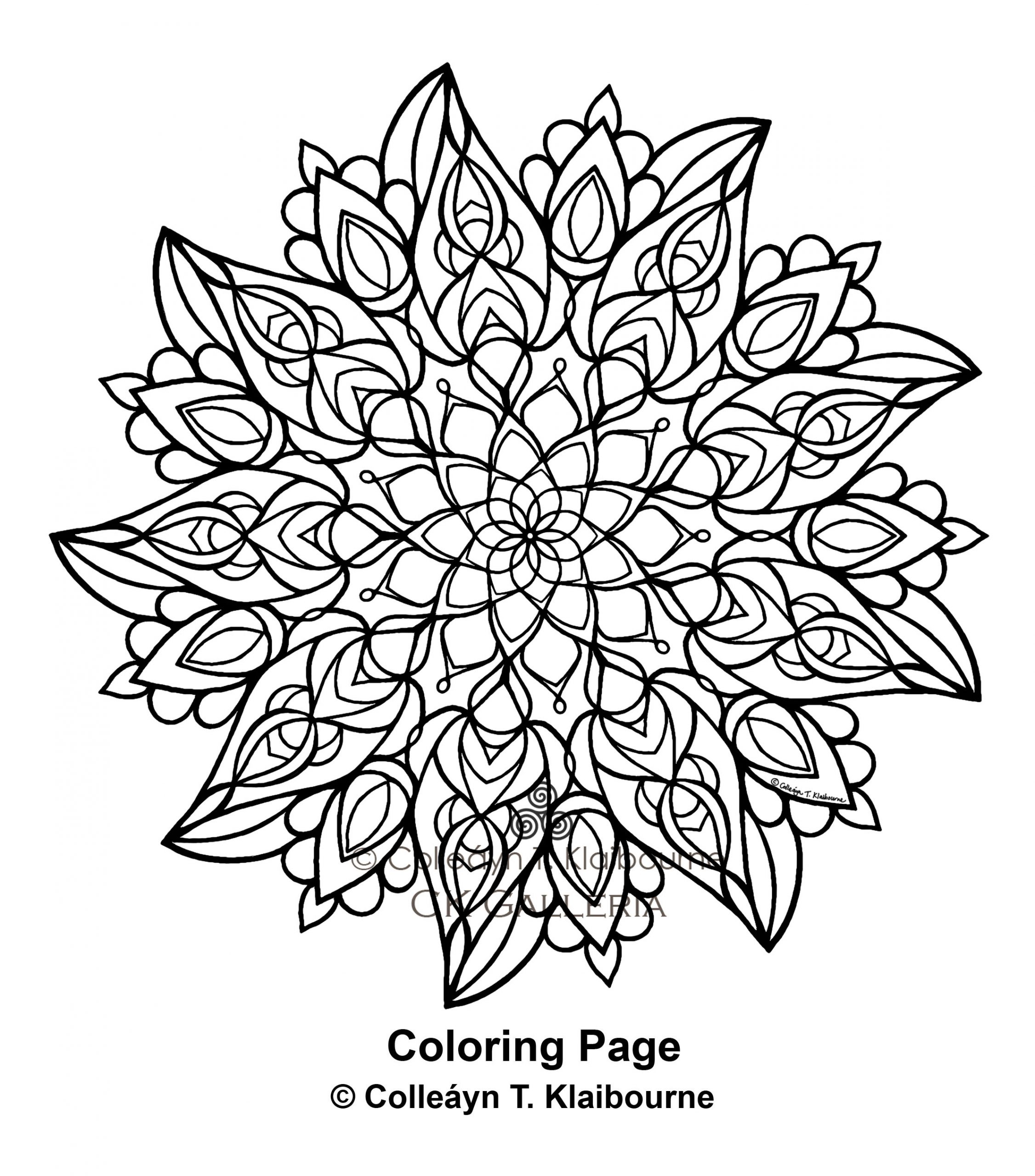 A mandala pdf digital download coloring page determination â ck galleria