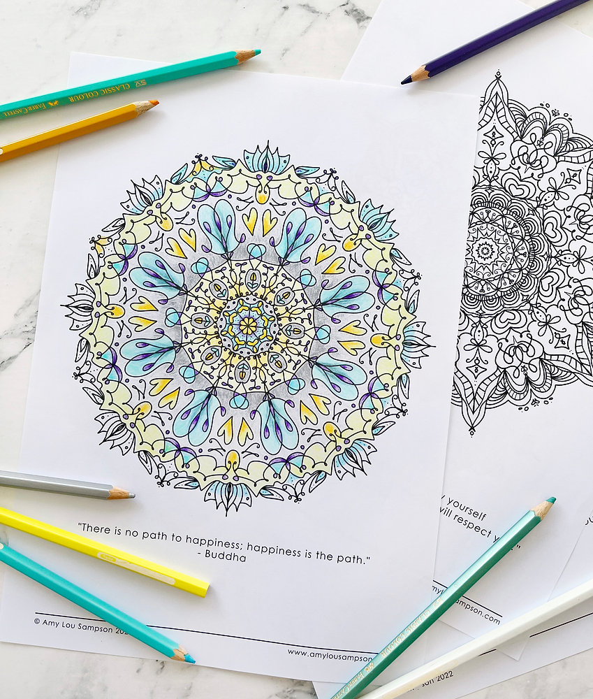 Free download mindful mandalas colouring sheets