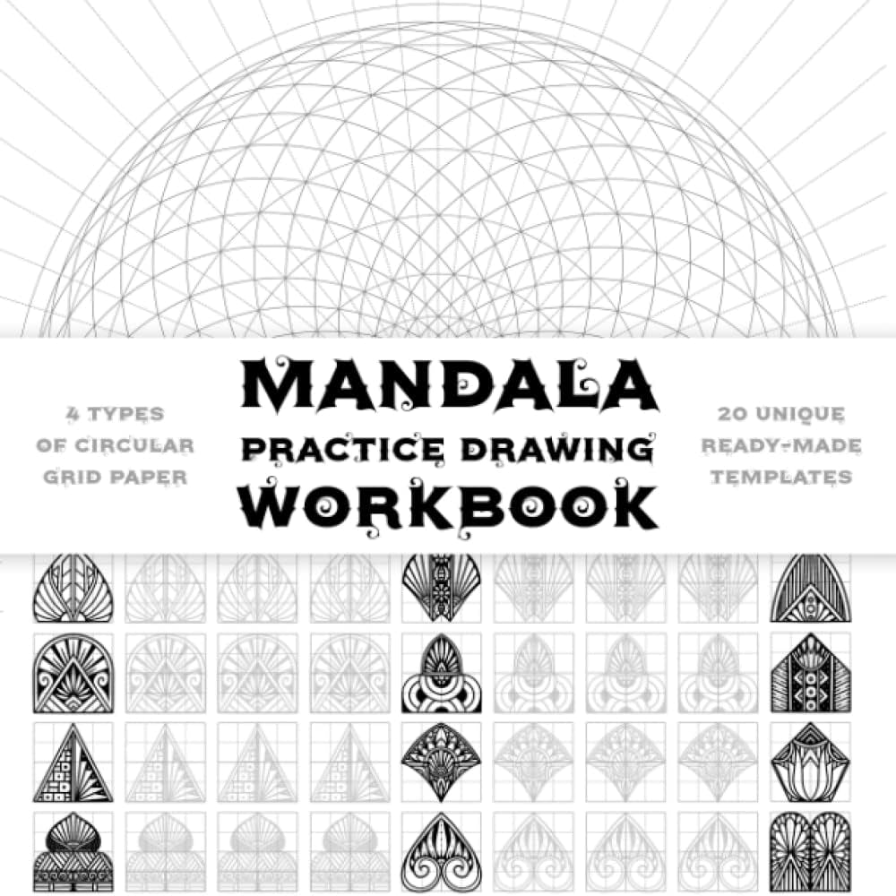 Mandala practice drawing workbook mandala practice sheets pages ornaments practice pad mandala art drawing template sketchbook for drawing mandala on special no bleed circular grid tracing paper happiness intergalactic