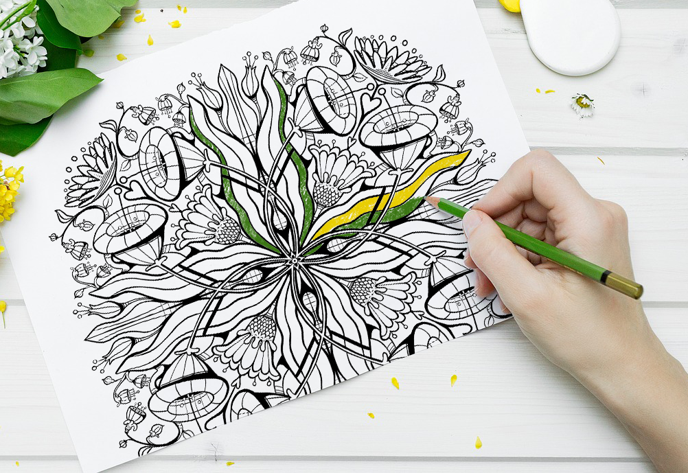 Flower garden mandala