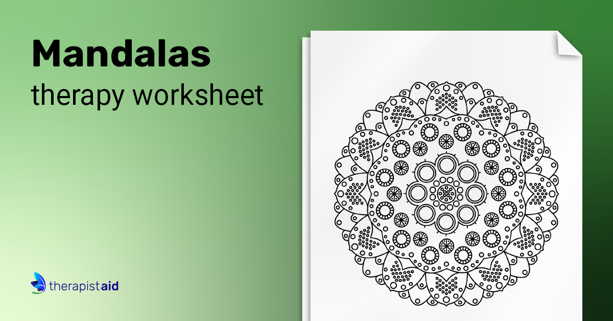 Mandalas worksheet therapist aid