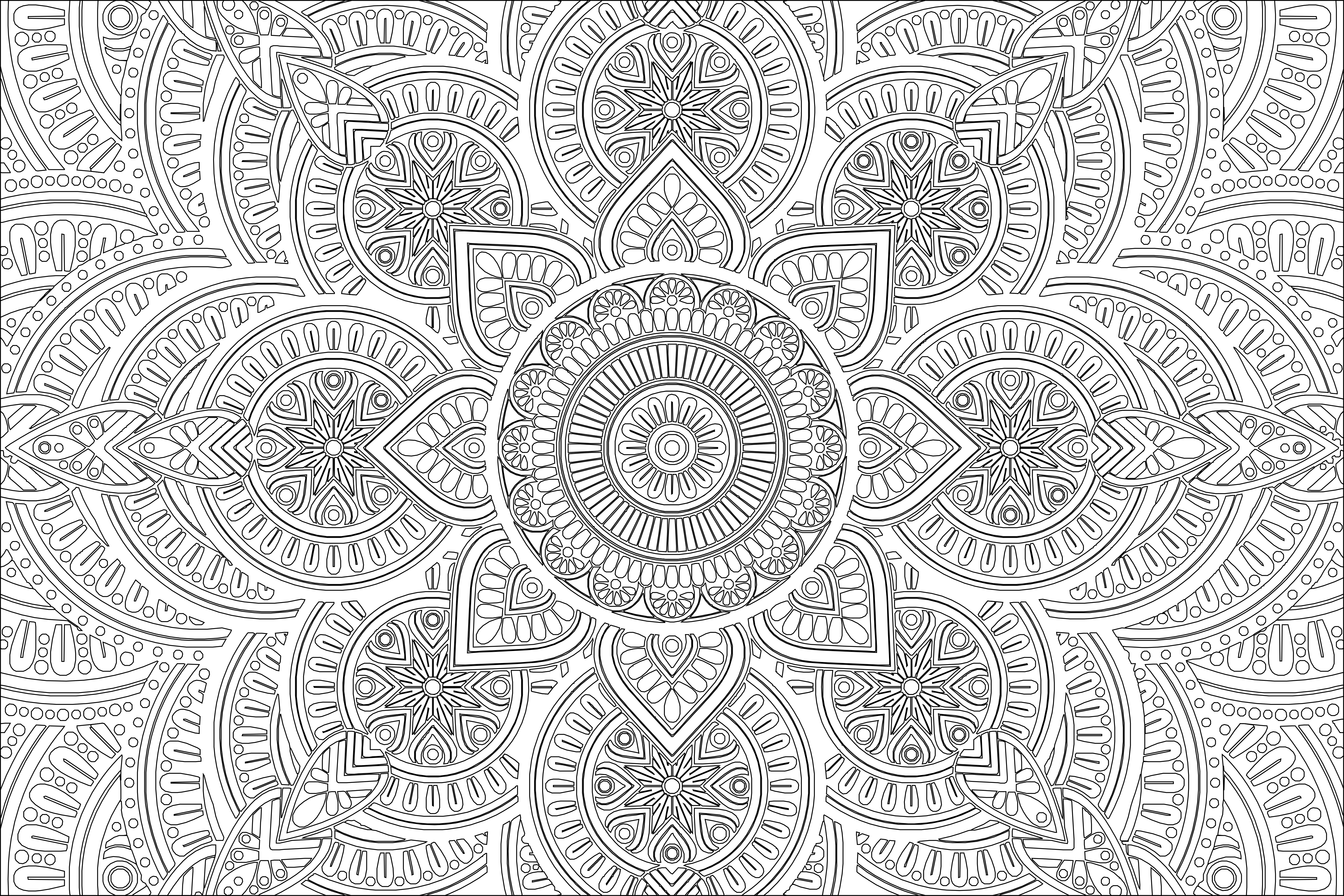 Printable adult mandala coloring page