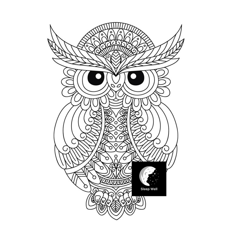 Owl mandala coloring page