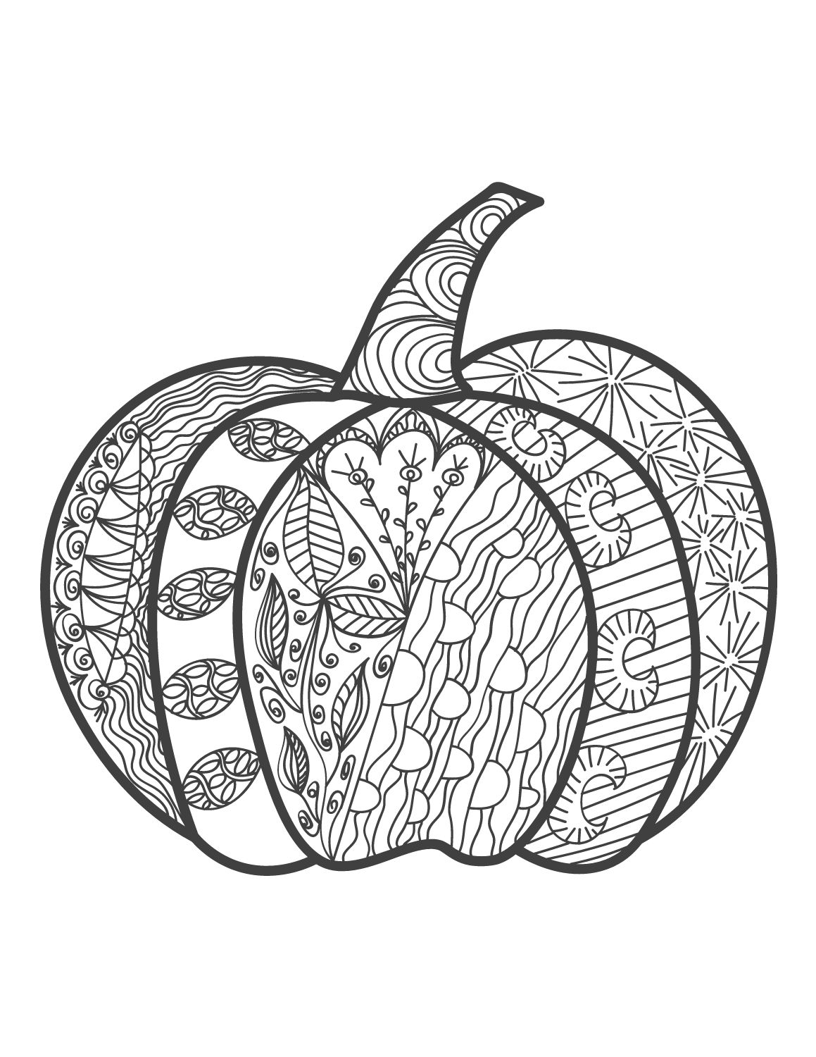 Pumpkin coloring pages for kids and adults